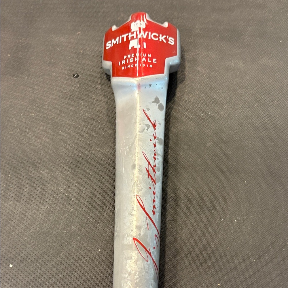 Red and Silver Smithwicks Tap Handle